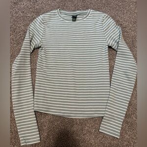 Striped Long Sleeve Top wild Fable Fern green NWOT